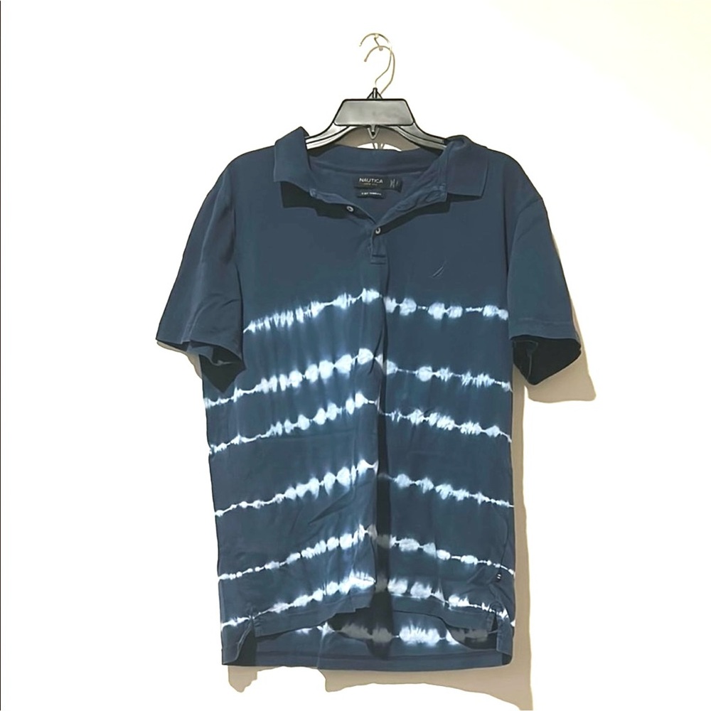 Nautica Men's Size L Navy Tie-Dye Polo Shirt